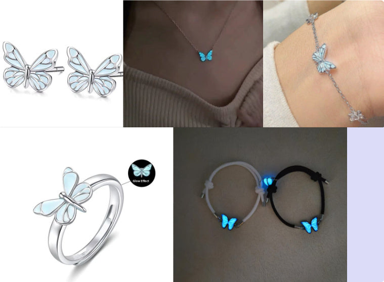 Luminous Butterfly Jewelry Set