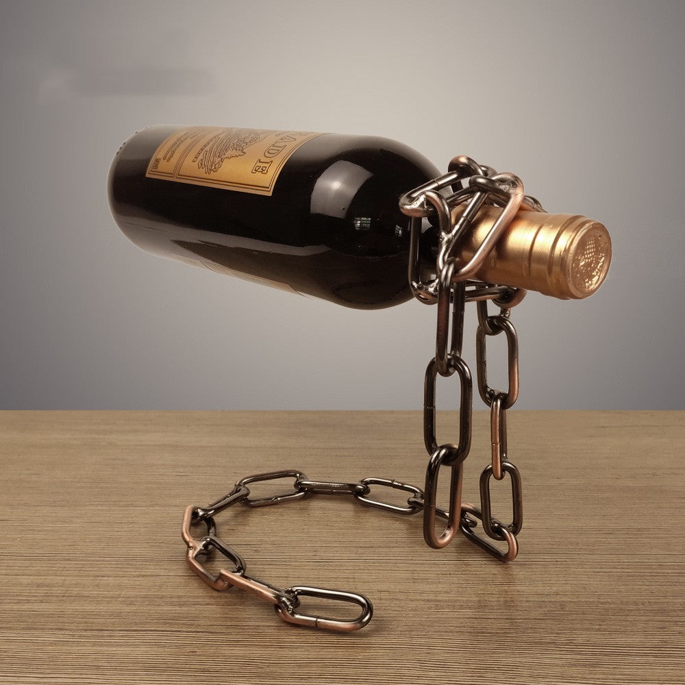 Suspended Steel Wire Wine Rack Metal Chain