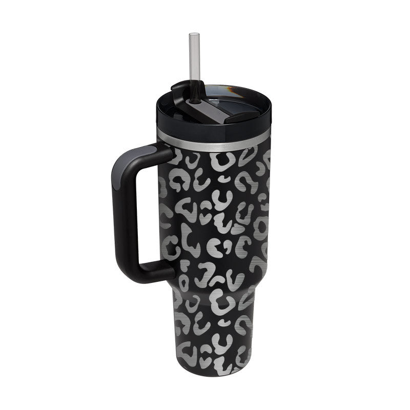 Christmas Thermal Mug Straw Insulation Cup With Handle