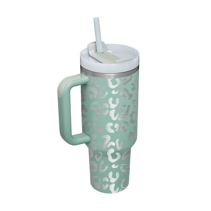 Christmas Thermal Mug Straw Insulation Cup With Handle