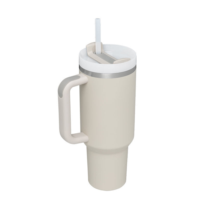 Christmas Thermal Mug Straw Insulation Cup With Handle