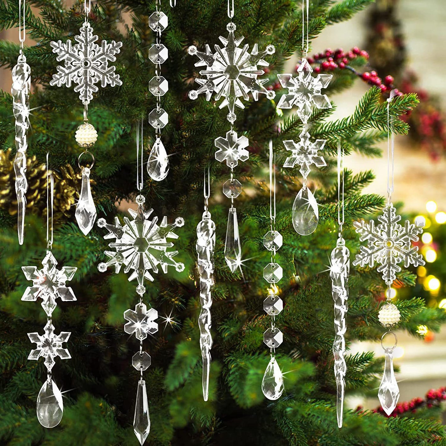 Christmas Hanging Snowflakes Pendants 10pcs