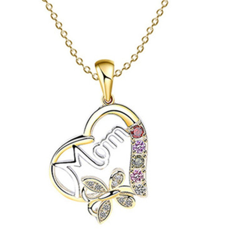 Necklace Electroplated Gold Love Mother Gift