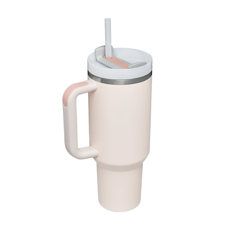 Christmas Thermal Mug Straw Insulation Cup With Handle