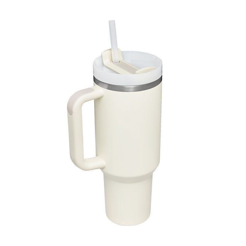 Christmas Thermal Mug Straw Insulation Cup With Handle