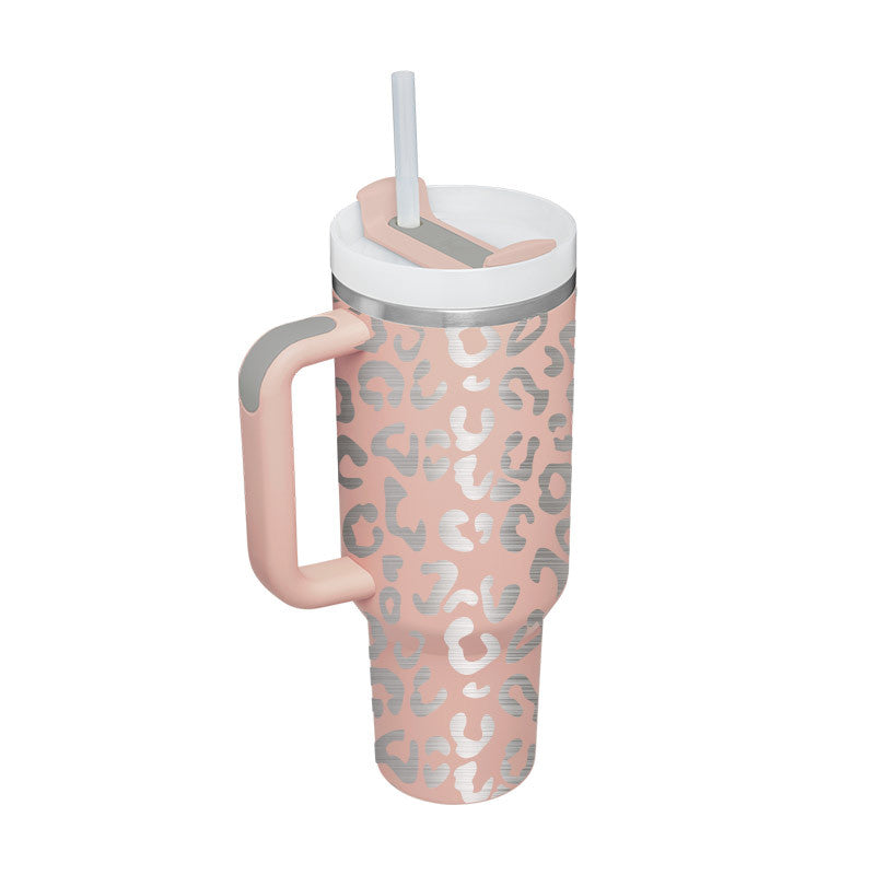 Christmas Thermal Mug Straw Insulation Cup With Handle