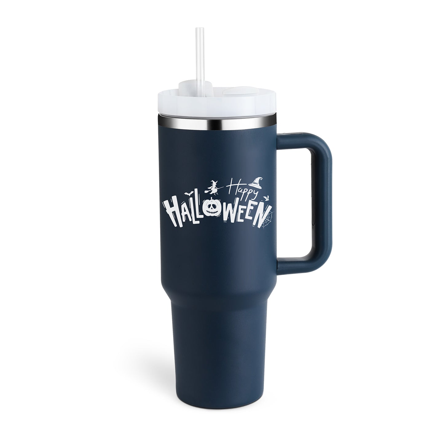 Christmas Thermal Mug Straw Insulation Cup With Handle