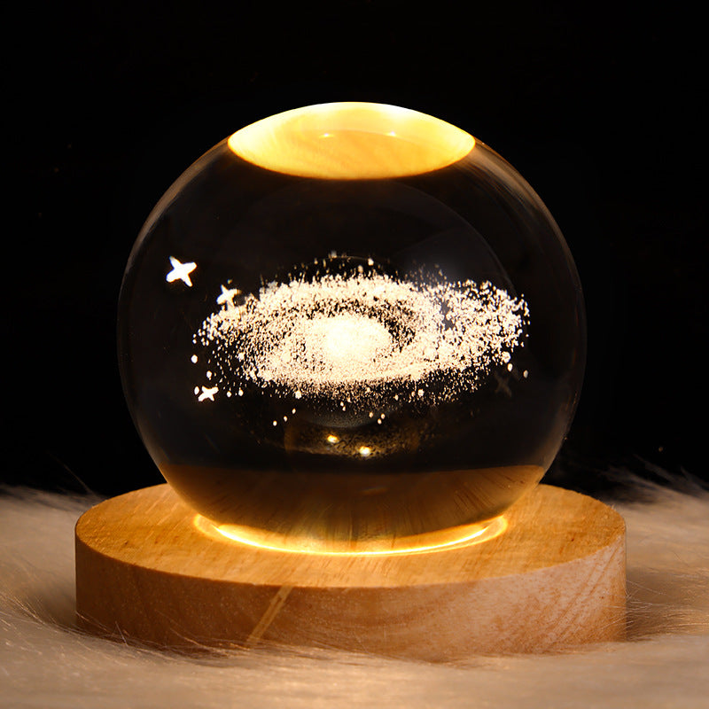 3D Galaxy Crystal Ball Table Lamp