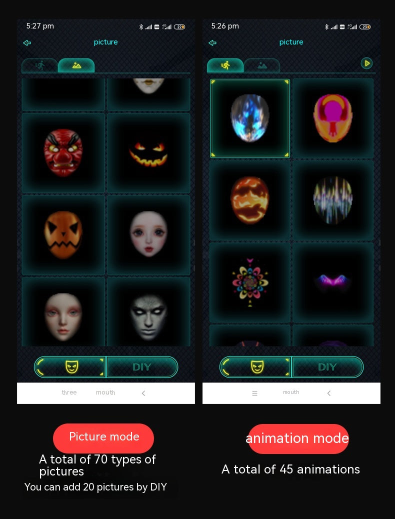 Halloween LED Face Changing Masks