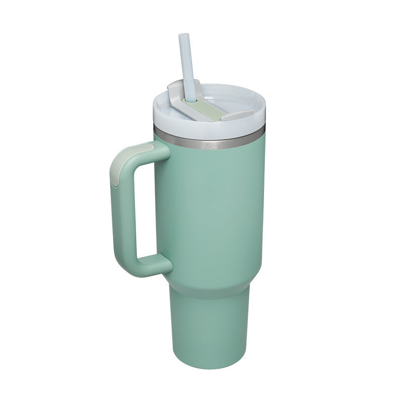 Christmas Thermal Mug Straw Insulation Cup With Handle