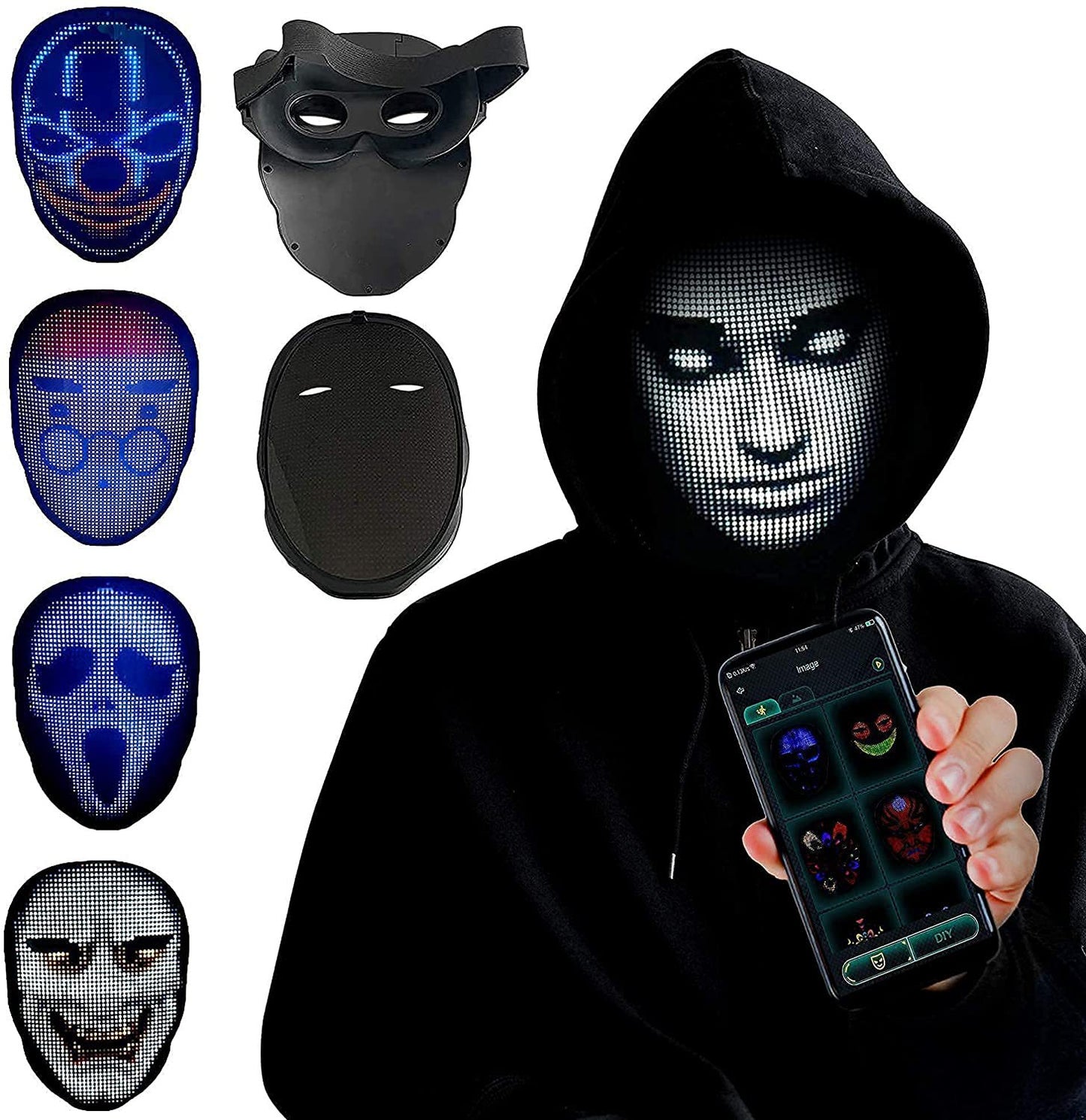 Halloween LED Face Changing Masks