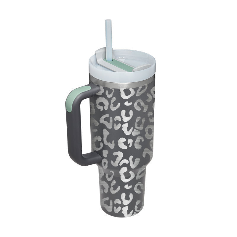 Christmas Thermal Mug Straw Insulation Cup With Handle