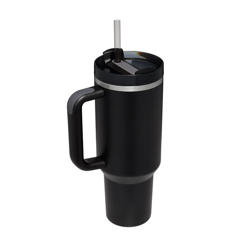 Christmas Thermal Mug Straw Insulation Cup With Handle